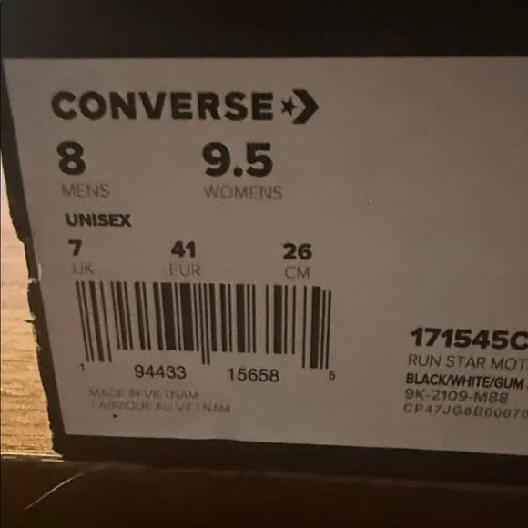 Converse Black and White Athletic Shoes - Picture 3 of 9